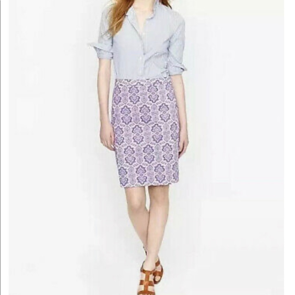 J Crew medallion paisley pencil skirt